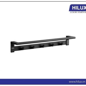 Thanh treo khăn kết hợp mắc áo 6808 Black